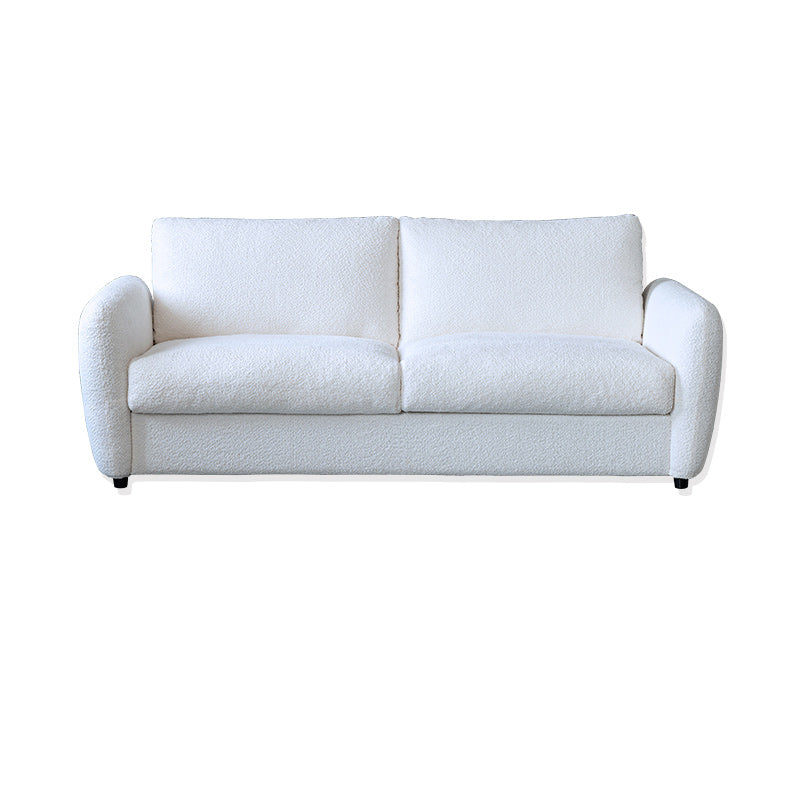 38" Wide Scandinavian Sofa Futon Foldable Upholstered Sleeper Sofa 76"L x 38"W x 33"H White Clearhalo 'furn' 'furn_futons' 'Furniture' 'Futons & Daybeds' 'Futons' 'Living Room Furniture' 7328551