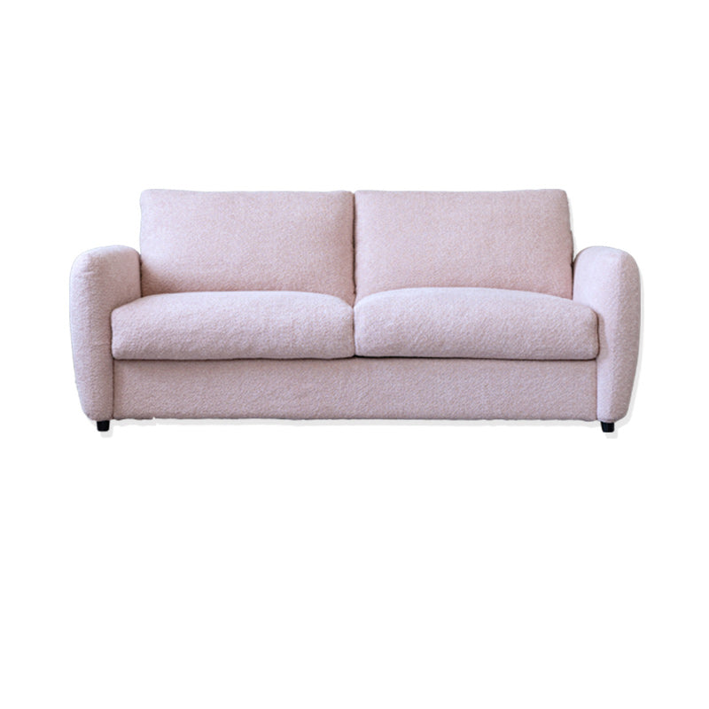 38" Wide Scandinavian Sofa Futon Foldable Upholstered Sleeper Sofa 76"L x 38"W x 33"H Pink Clearhalo 'furn' 'furn_futons' 'Furniture' 'Futons & Daybeds' 'Futons' 'Living Room Furniture' 7328556