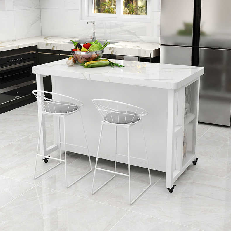 Modern Marble Prep Table with Storage Cabinet Dining Room Island Table Clearhalo 'furn' 'furn_kitchen_islands_carts' 'Furniture' 'Kitchen & Dining Furniture' 'Kitchen Islands & Carts' 'kitchen_islands_carts' 7329034
