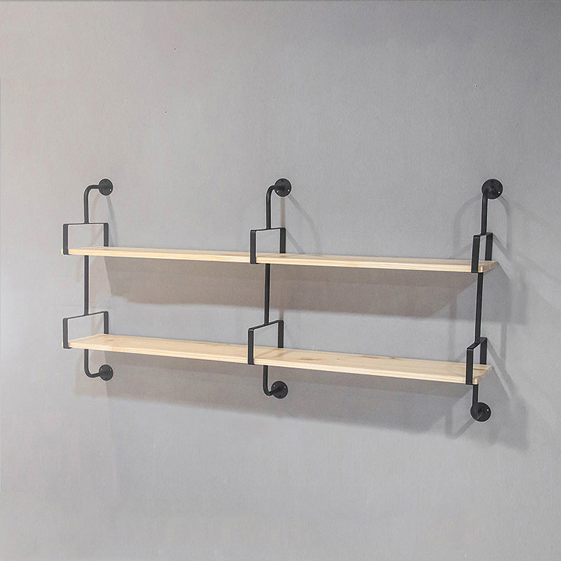 Contemporary Floating Bookshelf Wooden Natural Bookcase with Shelves