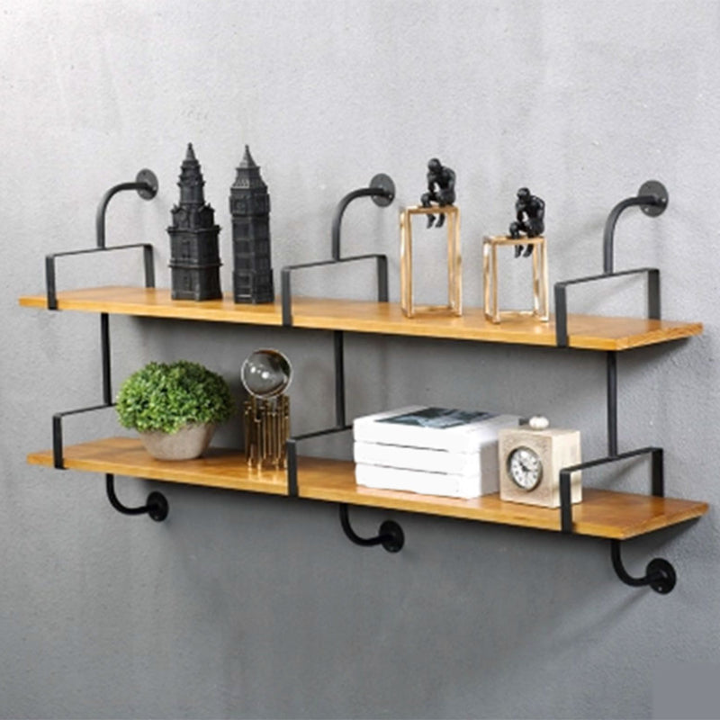 Contemporary Floating Bookshelf Wooden Natural Bookcase with Shelves