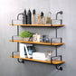 Contemporary Floating Bookshelf Wooden Natural Bookcase with Shelves