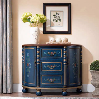 Industrial Distressed Wood Storage Cabinet 2 Doors Rectangle Accent Cabinet 39.4"L x 13.8"W x 30.7"H Blue Clearhalo 'Cabinets & Chests' 'cabinets_chests' 'furn' 'furn_cabinets_chests' 'Furniture' 'Living Room Furniture' 7329198