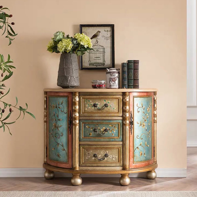 Industrial Distressed Wood Storage Cabinet 2 Doors Rectangle Accent Cabinet 39.4"L x 13.8"W x 30.7"H Peacock Blue Clearhalo 'Cabinets & Chests' 'cabinets_chests' 'furn' 'furn_cabinets_chests' 'Furniture' 'Living Room Furniture' 7329200