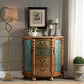Industrial Distressed Wood Storage Cabinet 2 Doors Rectangle Accent Cabinet 39"L x 14"W x 39"H Peacock Blue Clearhalo 'Cabinets & Chests' 'cabinets_chests' 'furn' 'furn_cabinets_chests' 'Furniture' 'Living Room Furniture' 7329203