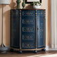 Industrial Distressed Wood Storage Cabinet 2 Doors Rectangle Accent Cabinet 39"L x 14"W x 47"H Blue Clearhalo 'Cabinets & Chests' 'cabinets_chests' 'furn' 'furn_cabinets_chests' 'Furniture' 'Living Room Furniture' 7329216