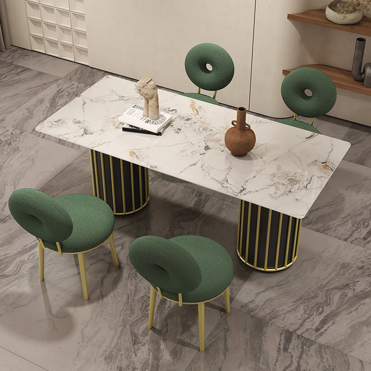 Glam Stone Furniture 1/5 Pcs Standard Height Dining Room Furniture Set for Home 5 Pieces: Table, 4 Green Chairs Clearhalo 'Dining Room Sets' 'Dining Tables & Seating' 'dining_room_set' 'furn' 'furn_dining_room_set' 'Furniture' 'Kitchen & Dining Furniture' 7329341