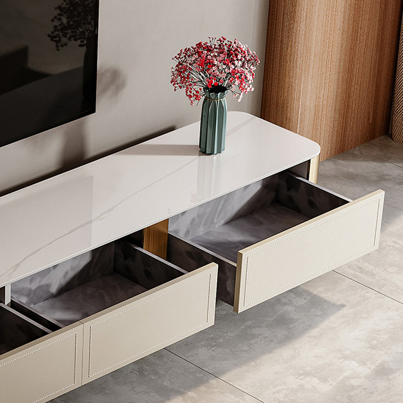 Stone TV Stand Console Glam 4 Drawers Media Console with Metal Legs Clearhalo 'furn' 'furn_tv_stands_entertainment_centers' 'Furniture' 'Living Room Furniture' 'TV Stands & Entertainment Centers' 'TV Stands & Media Storage Furniture' 'tv_stands_entertainment_centers' 7330053