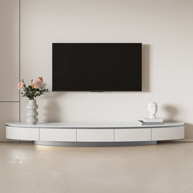 Stone Media Console TV Stand Modern TV Stand Console with 3 Drawers 87"L x 16"W x 14"H Grey Clearhalo 'furn' 'furn_tv_stands_entertainment_centers' 'Furniture' 'Living Room Furniture' 'TV Stands & Entertainment Centers' 'TV Stands & Media Storage Furniture' 'tv_stands_entertainment_centers' 7330078