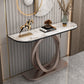 Contemporary Console Table Stone Half Moon Accent Table , 13.78" W