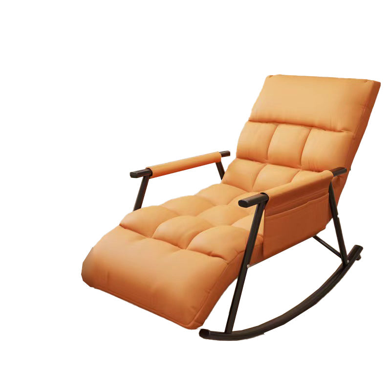 Modern Rocking Chair Upholstered Button-Tufted Reclining Recliner Chair Orange Clearhalo 'Chairs & Seating' 'furn' 'furn_rocking_chairs' 'Furniture' 'Living Room Furniture' 'Rocking Chairs' 'rocking_chairs' 7330364