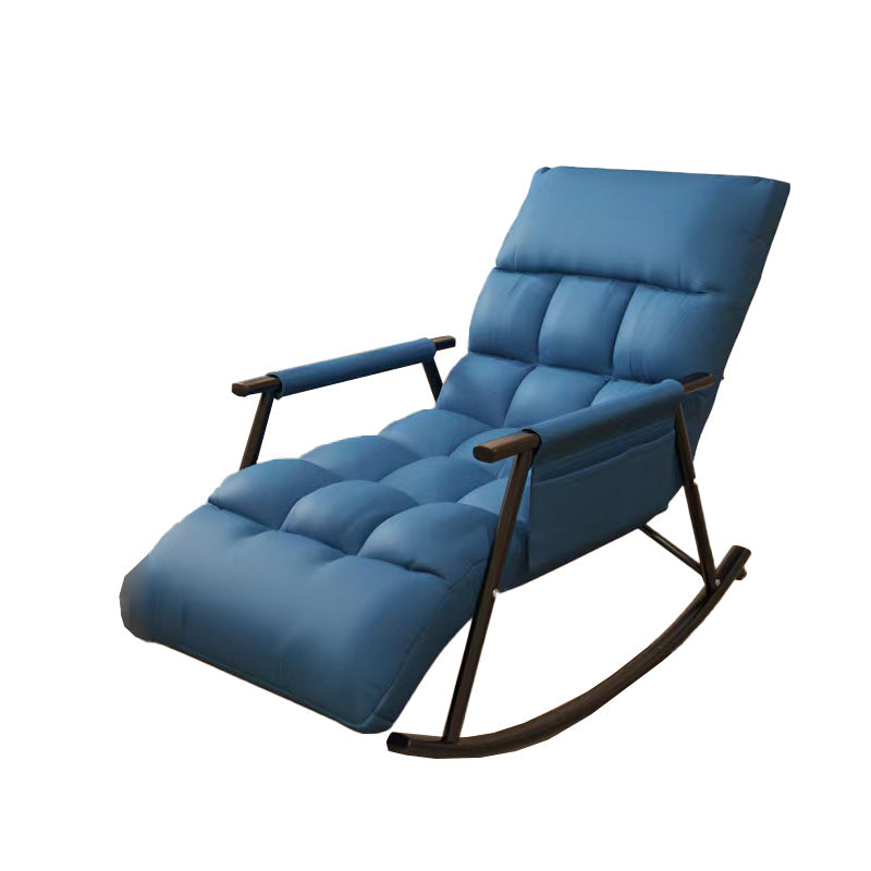 Modern Rocking Chair Upholstered Button-Tufted Reclining Recliner Chair Blue Clearhalo 'Chairs & Seating' 'furn' 'furn_rocking_chairs' 'Furniture' 'Living Room Furniture' 'Rocking Chairs' 'rocking_chairs' 7330366