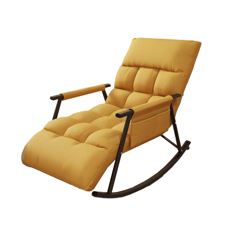 Modern Rocking Chair Upholstered Button-Tufted Reclining Recliner Chair Yellow Clearhalo 'Chairs & Seating' 'furn' 'furn_rocking_chairs' 'Furniture' 'Living Room Furniture' 'Rocking Chairs' 'rocking_chairs' 7330371