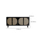 Black Wicker Doors Contemporary Sideboard Solid Wood Buffet Table for Dining Room