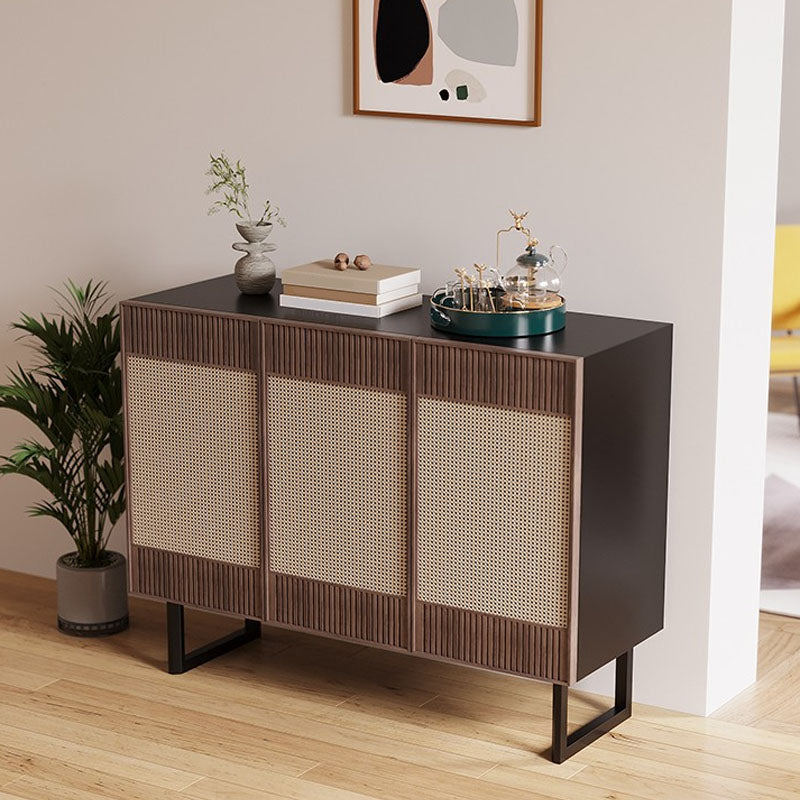 Modern Style Wicker Doors Sideboard Solid Wood Buffet Table for Dining Room Clearhalo 'buffet_sideboard' 'Buffets & Sideboards' 'furn' 'furn_buffet_sideboard' 'Furniture' 'Kitchen & Dining Furniture' 7330399