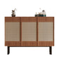 Modern Style Wicker Doors Sideboard Solid Wood Buffet Table for Dining Room Clearhalo 'buffet_sideboard' 'Buffets & Sideboards' 'furn' 'furn_buffet_sideboard' 'Furniture' 'Kitchen & Dining Furniture' 7330401
