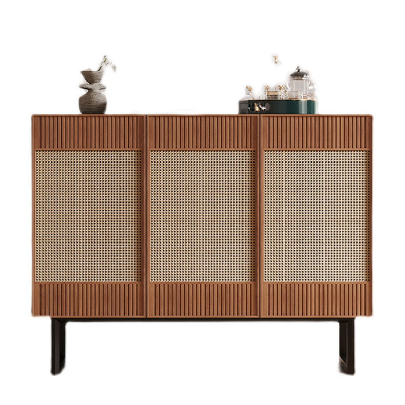 Modern Style Wicker Doors Sideboard Solid Wood Buffet Table for Dining Room Clearhalo 'buffet_sideboard' 'Buffets & Sideboards' 'furn' 'furn_buffet_sideboard' 'Furniture' 'Kitchen & Dining Furniture' 7330401