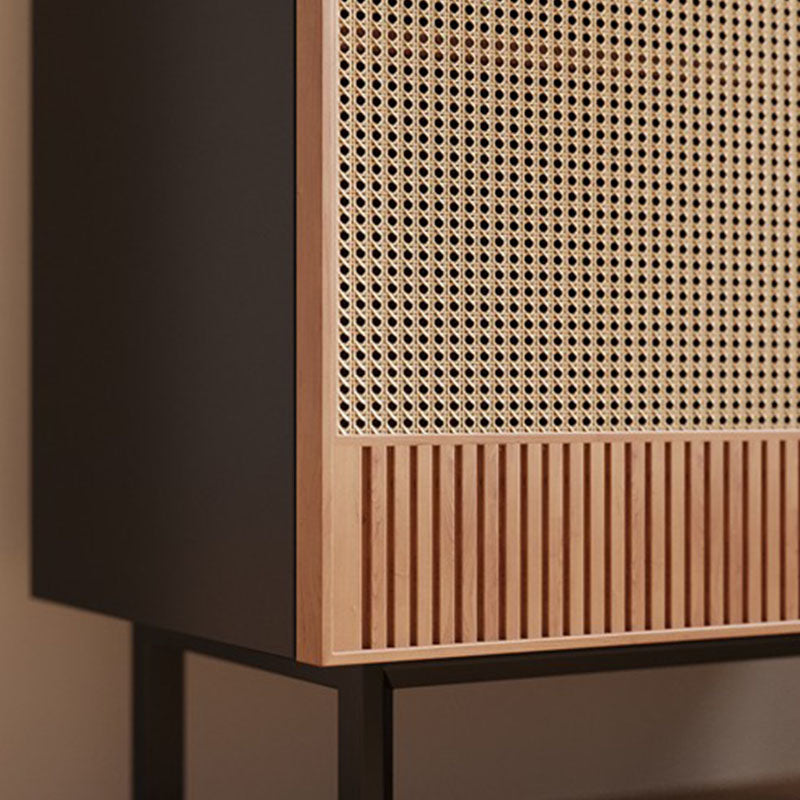 Modern Style Wicker Doors Sideboard Solid Wood Buffet Table for Dining Room Clearhalo 'buffet_sideboard' 'Buffets & Sideboards' 'furn' 'furn_buffet_sideboard' 'Furniture' 'Kitchen & Dining Furniture' 7330402