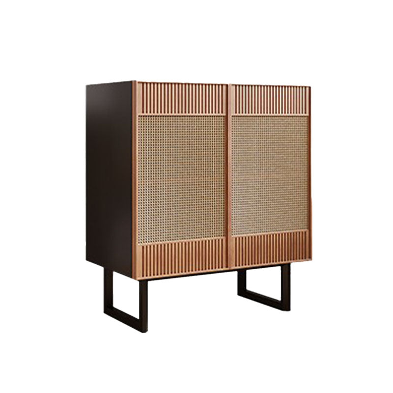 Modern Style Wicker Doors Sideboard Solid Wood Buffet Table for Dining Room Clearhalo 'buffet_sideboard' 'Buffets & Sideboards' 'furn' 'furn_buffet_sideboard' 'Furniture' 'Kitchen & Dining Furniture' 7330405