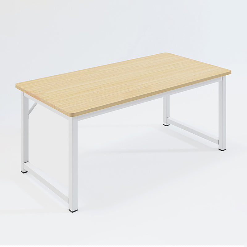 Contemporary Wooden Office Desk Sled Base Writing Desk with Steel Legs Natural Clearhalo 'furn' 'furn_office_desk' 'Furniture' 'Office Desks' 'Office Furniture' 'office_desk' 7330742