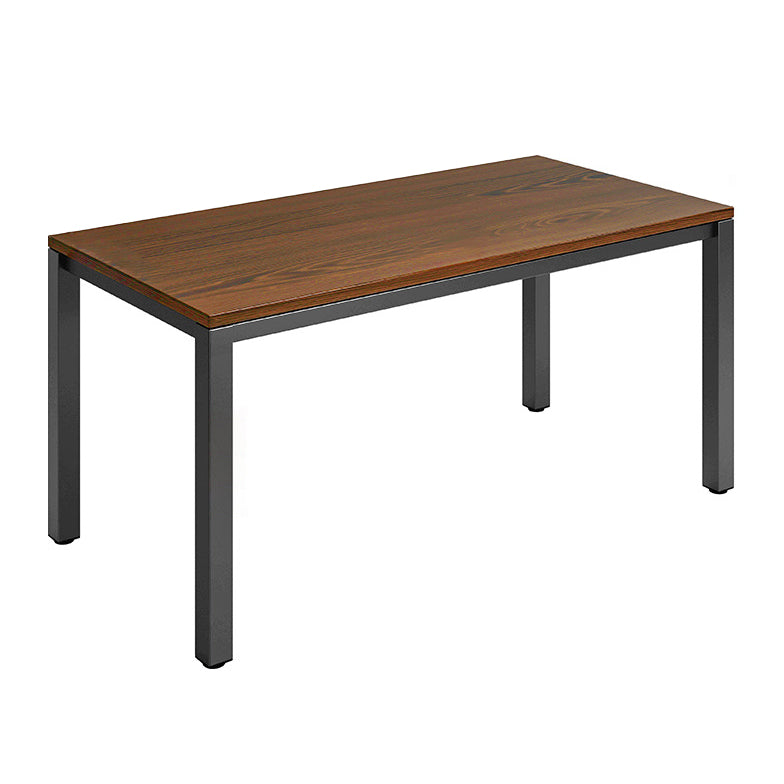 Contemporary Wooden Office Desk Sled Base Writing Desk with Steel Legs Walnut Clearhalo 'furn' 'furn_office_desk' 'Furniture' 'Office Desks' 'Office Furniture' 'office_desk' 7330743