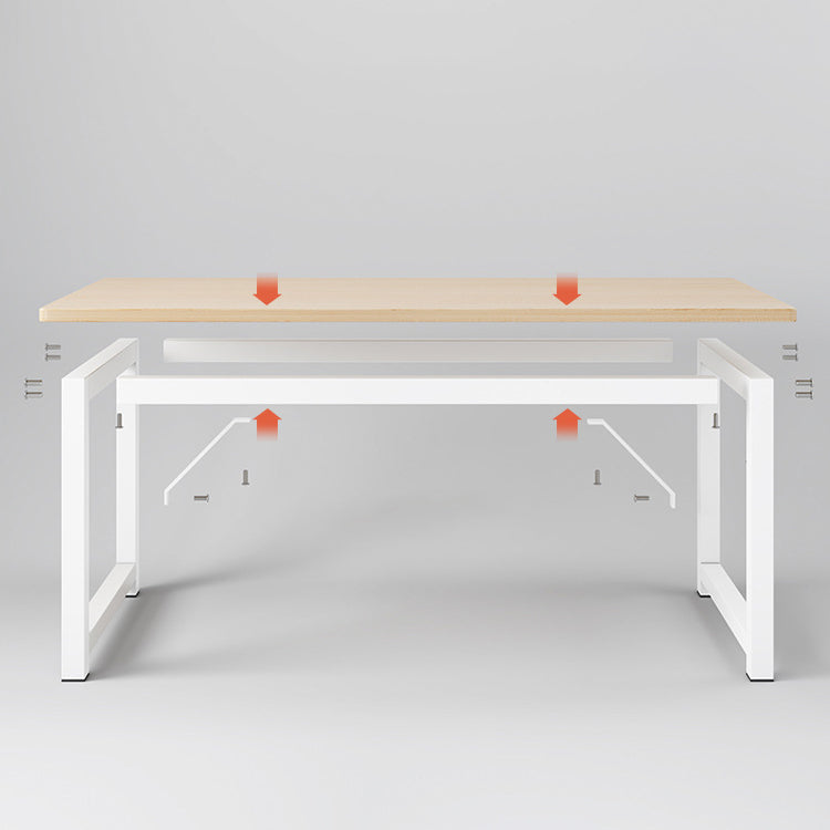 Contemporary Wooden Office Desk Sled Base Writing Desk with Steel Legs Clearhalo 'furn' 'furn_office_desk' 'Furniture' 'Office Desks' 'Office Furniture' 'office_desk' 7330747