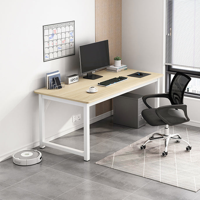 Contemporary Wooden Office Desk Sled Base Writing Desk with Steel Legs Clearhalo 'furn' 'furn_office_desk' 'Furniture' 'Office Desks' 'Office Furniture' 'office_desk' 7330752
