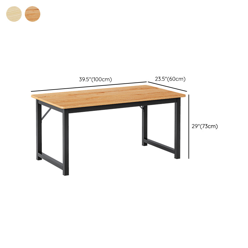 Contemporary Wooden Office Desk Sled Base Writing Desk with Steel Legs Clearhalo 'furn' 'furn_office_desk' 'Furniture' 'Office Desks' 'Office Furniture' 'office_desk' 7330760