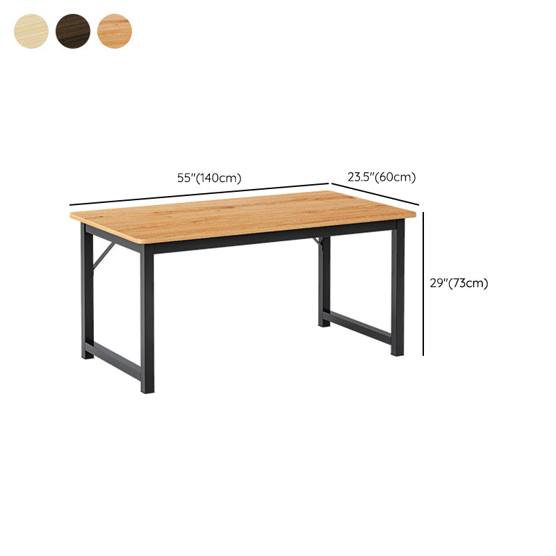 Contemporary Wooden Office Desk Sled Base Writing Desk with Steel Legs Clearhalo 'furn' 'furn_office_desk' 'Furniture' 'Office Desks' 'Office Furniture' 'office_desk' 7330762