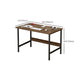 Contemporary Wooden Office Desk Sled Base Rectangular Writing Desk with Steel Legs