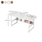 Contemporary Wooden Office Desk Sled Base Rectangular Writing Desk with Steel Legs