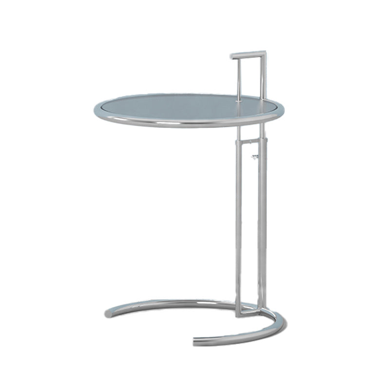 20" Wide Contemporary Corner Table Metal Round Accent Side Table Gray Clear 1 Clearhalo 'Coffee & Accent Tables' 'End & Side Tables' 'end_side_tables' 'furn' 'furn_end_side_tables' 'Furniture' 'Living Room Furniture' 7330850