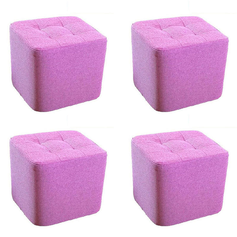 Zeitgenössische Quadratform -Würfel -Leinenmischung gepolsterte Osmanische