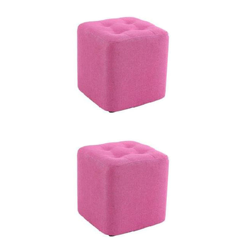 Zeitgenössische Quadratform -Würfel -Leinenmischung gepolsterte Osmanische