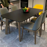 Wooden Frame Contemporary Dinette Table Black Stone Top Dining Table Clearhalo 'Dining Tables & Seating' 'Dining Tables' 'dining_table' 'furn' 'furn_dining_table' 'Furniture' 'Kitchen & Dining Furniture' 7331868