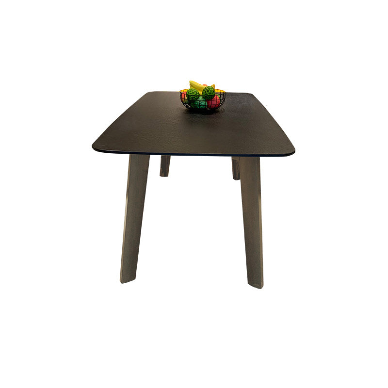 Wooden Frame Contemporary Dinette Table Black Stone Top Dining Table Without Chairs Clearhalo 'Dining Tables & Seating' 'Dining Tables' 'dining_table' 'furn' 'furn_dining_table' 'Furniture' 'Kitchen & Dining Furniture' 7331870