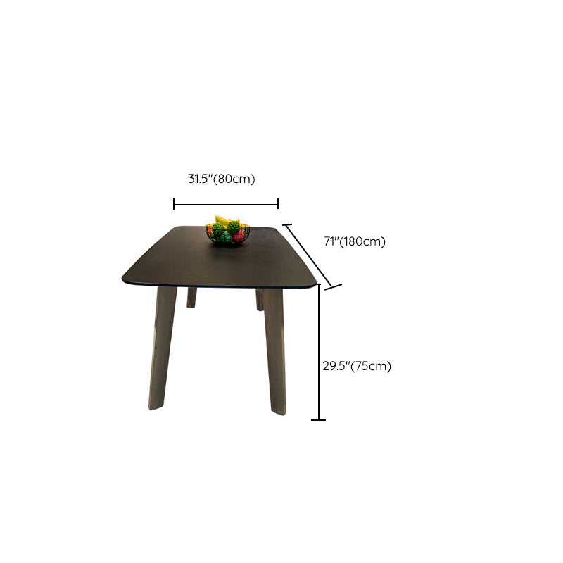 Wooden Frame Contemporary Dinette Table Black Stone Top Dining Table Clearhalo 'Dining Tables & Seating' 'Dining Tables' 'dining_table' 'furn' 'furn_dining_table' 'Furniture' 'Kitchen & Dining Furniture' 7331876