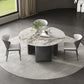 Grey Base Dining Site Table Contemporary Round Dining Room Table Clearhalo 'Dining Tables & Seating' 'Dining Tables' 'dining_table' 'furn' 'furn_dining_table' 'Furniture' 'Kitchen & Dining Furniture' 7331919