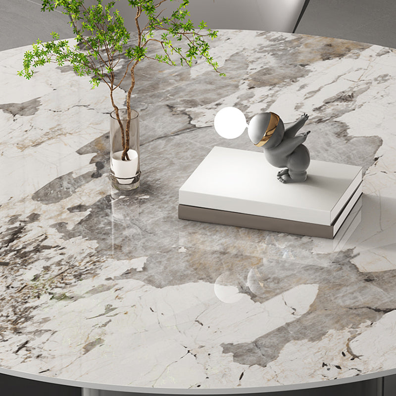 Grey Base Dining Site Table Contemporary Round Dining Room Table Clearhalo 'Dining Tables & Seating' 'Dining Tables' 'dining_table' 'furn' 'furn_dining_table' 'Furniture' 'Kitchen & Dining Furniture' 7331921