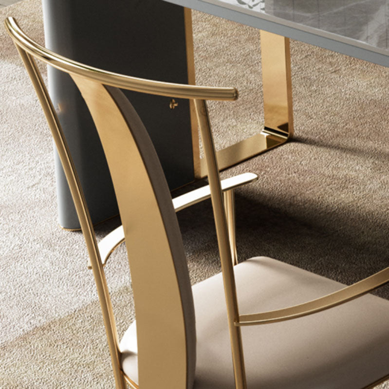 Polsterer Armstuhl Glamstil Metall Esszimmer für Esszimmer