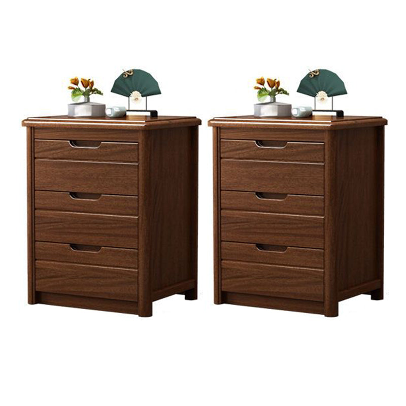 Modern Drawer Storage Accent Table Nightstand Antique Finish Nightstand Brown 2 Piece Set Clearhalo 'Bedroom Furniture' 'furn' 'furn_night_stand' 'Furniture' 'night_stand' 'Nightstands' 7332115