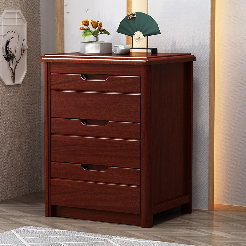Modern Drawer Storage Accent Table Nightstand Antique Finish Nightstand Red 1 Piece Clearhalo 'Bedroom Furniture' 'furn' 'furn_night_stand' 'Furniture' 'night_stand' 'Nightstands' 7332117