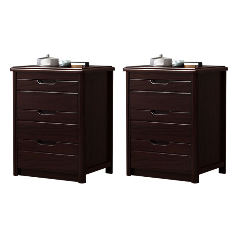 Modern Drawer Storage Accent Table Nightstand Antique Finish Nightstand Black 2 Piece Set Clearhalo 'Bedroom Furniture' 'furn' 'furn_night_stand' 'Furniture' 'night_stand' 'Nightstands' 7332121