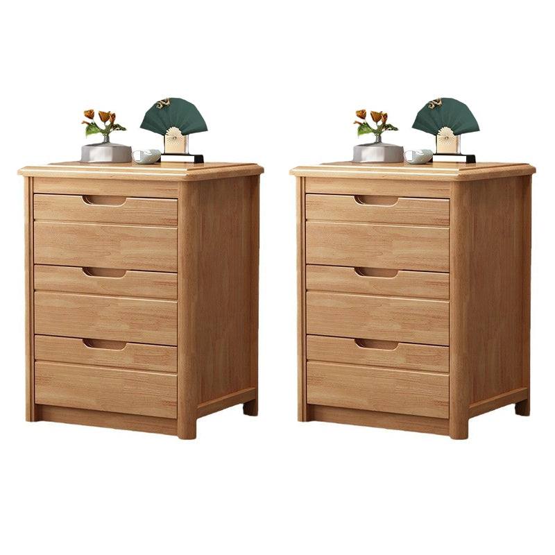 Modern Drawer Storage Accent Table Nightstand Antique Finish Nightstand Natural 2 Piece Set Clearhalo 'Bedroom Furniture' 'furn' 'furn_night_stand' 'Furniture' 'night_stand' 'Nightstands' 7332123