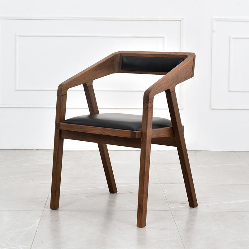 Contemporary Upholstered Arm Chair Home Walnut Wood Dining Chair Clearhalo 'Dining Chairs' 'Dining Tables & Seating' 'dining_chair' 'furn' 'furn_dining_chair' 'Furniture' 'Kitchen & Dining Furniture' 7332285