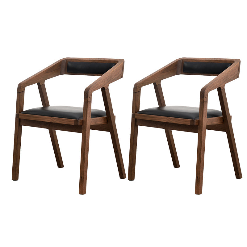 Contemporary Upholstered Arm Chair Home Walnut Wood Dining Chair 2 Piece Set Clearhalo 'Dining Chairs' 'Dining Tables & Seating' 'dining_chair' 'furn' 'furn_dining_chair' 'Furniture' 'Kitchen & Dining Furniture' 7332286