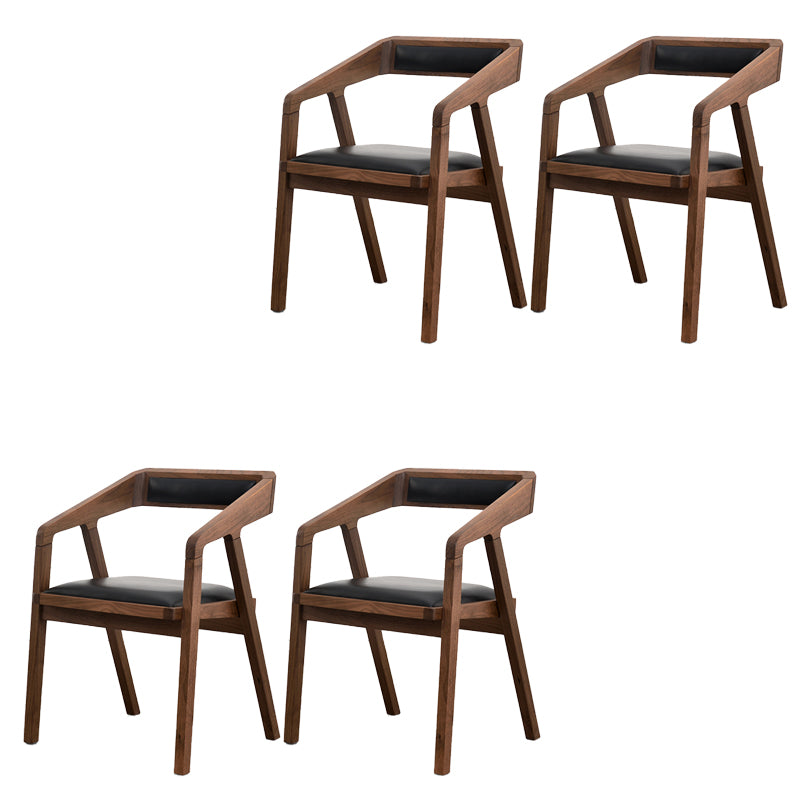 Contemporary Upholstered Arm Chair Home Walnut Wood Dining Chair 4 Piece Set Clearhalo 'Dining Chairs' 'Dining Tables & Seating' 'dining_chair' 'furn' 'furn_dining_chair' 'Furniture' 'Kitchen & Dining Furniture' 7332287