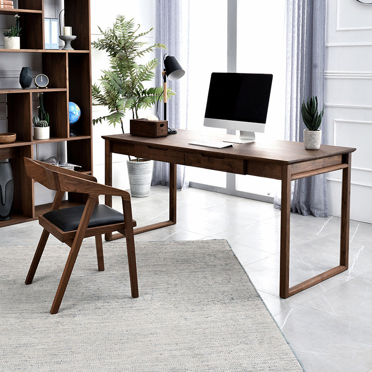 Contemporary Upholstered Arm Chair Home Walnut Wood Dining Chair Clearhalo 'Dining Chairs' 'Dining Tables & Seating' 'dining_chair' 'furn' 'furn_dining_chair' 'Furniture' 'Kitchen & Dining Furniture' 7332292