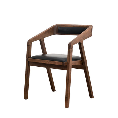 Contemporary Upholstered Arm Chair Home Walnut Wood Dining Chair 1 Piece Clearhalo 'Dining Chairs' 'Dining Tables & Seating' 'dining_chair' 'furn' 'furn_dining_chair' 'Furniture' 'Kitchen & Dining Furniture' 7332293