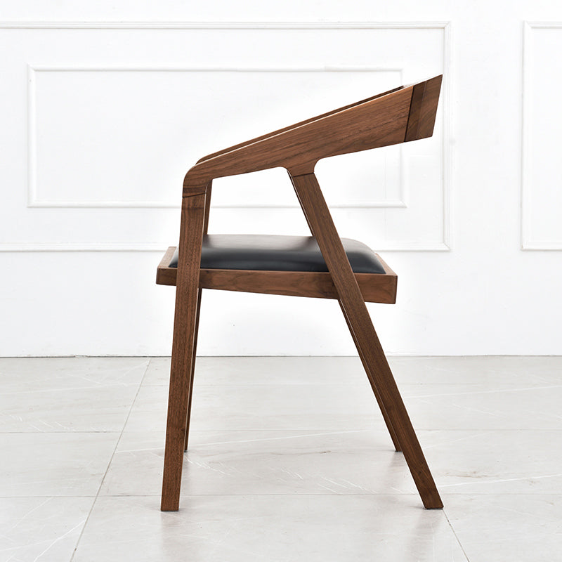 Contemporary Upholstered Arm Chair Home Walnut Wood Dining Chair Clearhalo 'Dining Chairs' 'Dining Tables & Seating' 'dining_chair' 'furn' 'furn_dining_chair' 'Furniture' 'Kitchen & Dining Furniture' 7332297